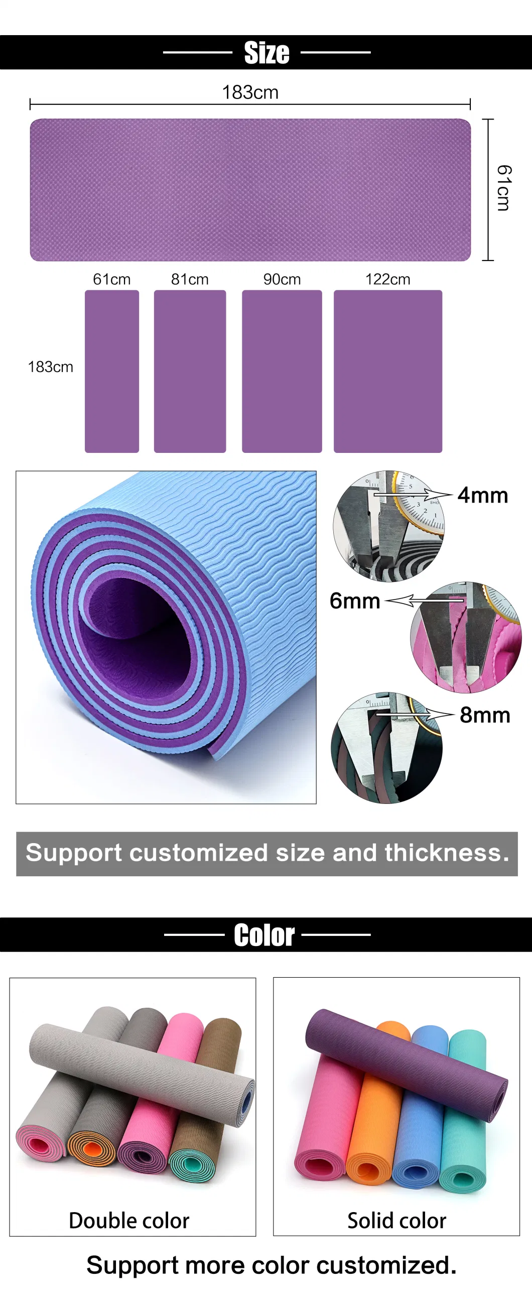 Washable High Density OEM ODM Gym Resistance Bands Yoga Mat